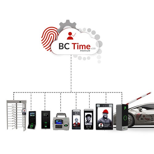 Time and attendance and access control software that manages biometric devices. BC Time cloud based business application.