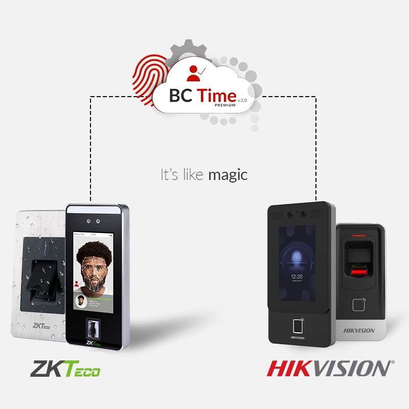 BC Time cloud, ZkTeco and Hikvision