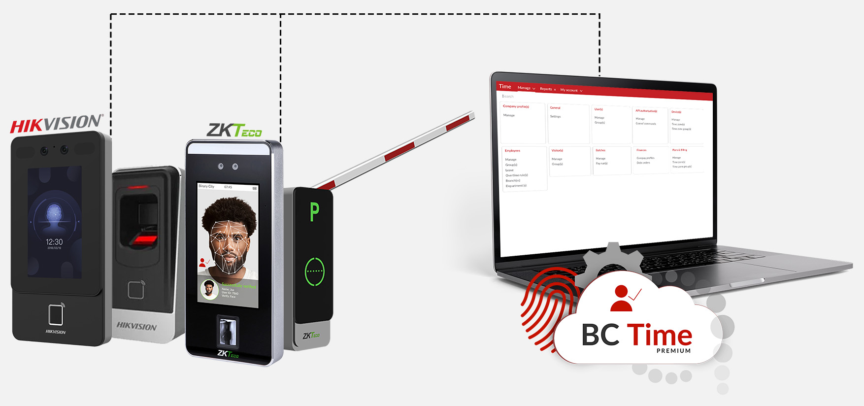 BC Time connected to ZKTeco devices