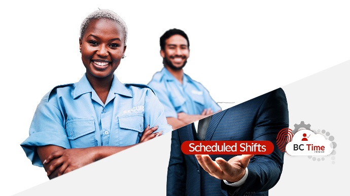 Time and attendance shift work for security services