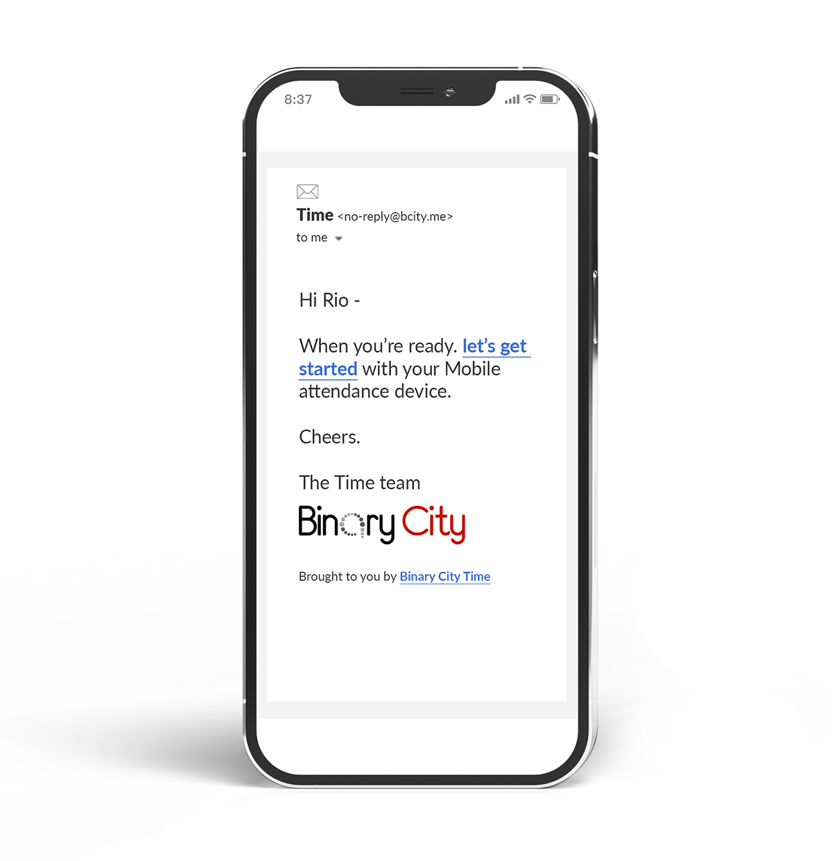 BC Time mobile time and attendance email step 8