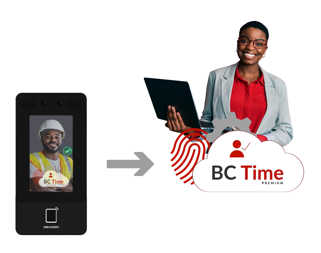 bc time - time and attendance, and access control app syncs with hikvision device