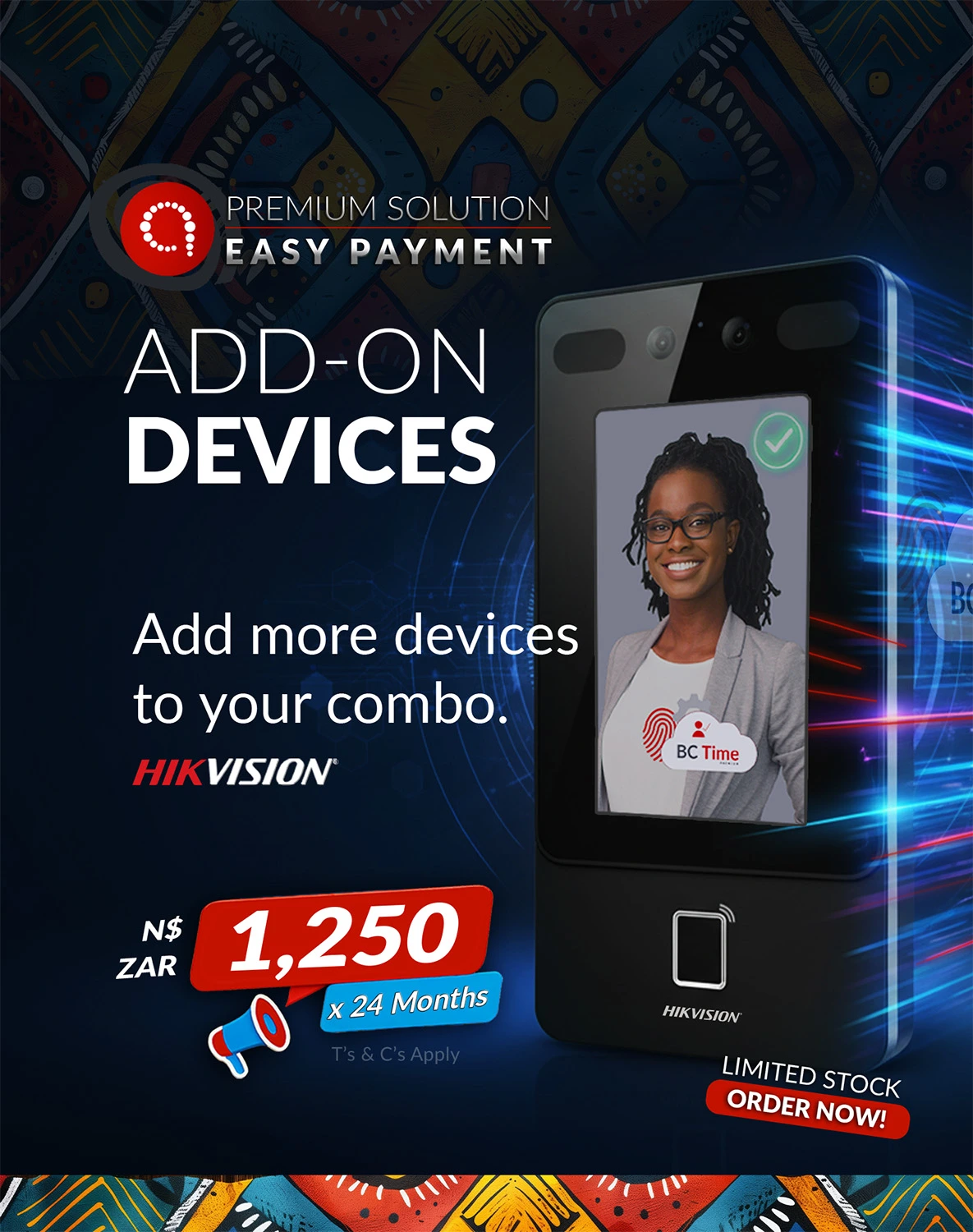 hikvision biometric device on easy monthly payments