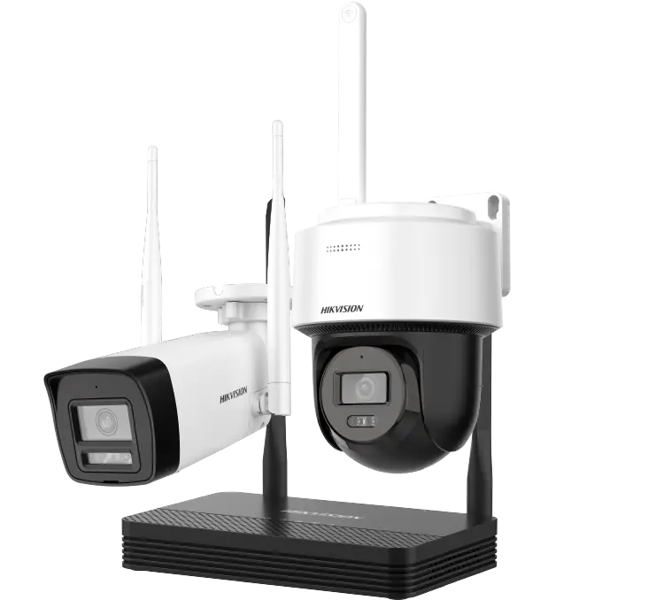 Hikvision 4MP H.265 One bullet + One turret WiFi NVS Kit 